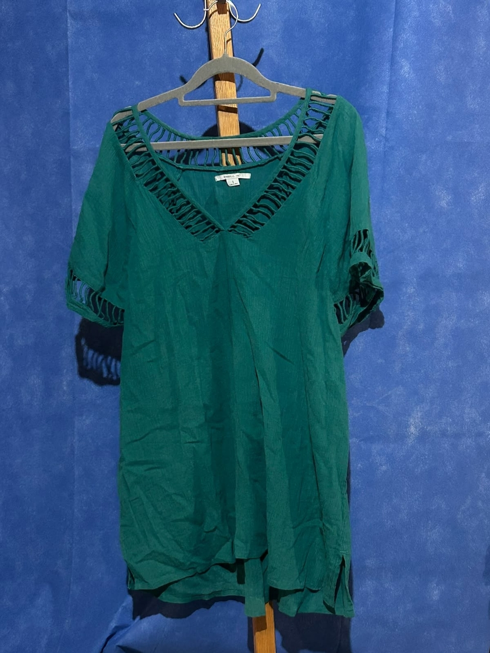 O'Neill Teal Green V-Neck Cutout Tunic